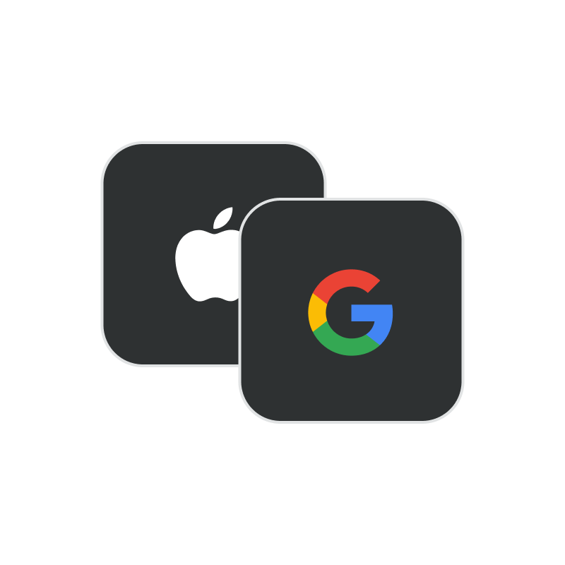 Apple and Google sign-in icons